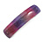 Purple/ Pink Glitter Acrylic Square Barrette/ Hair Clip In Silver Tone - 90mm Long