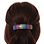 'Rainbow' Glitter Acrylic Square Barrette/ Hair Clip In Silver Tone - 90mm Long - view 3