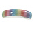 'Rainbow' Glitter Acrylic Square Barrette/ Hair Clip In Silver Tone - 90mm Long - view 7