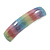 'Rainbow' Glitter Acrylic Square Barrette/ Hair Clip In Silver Tone - 90mm Long - view 8
