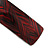 Red/ Black Acrylic Square Barrette/ Hair Clip In Silver Tone - 90mm Long - view 4