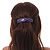 Purple/ Black Acrylic Square Barrette/ Hair Clip In Silver Tone - 90mm Long - view 2