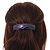Purple/ Black Acrylic Square Barrette/ Hair Clip In Silver Tone - 90mm Long - view 3
