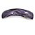 Purple/ Black Acrylic Square Barrette/ Hair Clip In Silver Tone - 90mm Long - view 7
