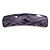 Purple/ Black Acrylic Square Barrette/ Hair Clip In Silver Tone - 90mm Long - view 4