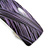Purple/ Black Acrylic Square Barrette/ Hair Clip In Silver Tone - 90mm Long - view 6