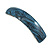 Blue/ Black Acrylic Square Barrette/ Hair Clip In Silver Tone - 90mm Long