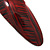 Red/ Black Acrylic Oval Barrette/ Hair Clip In Silver Tone - 90mm Long - view 4