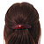 Red/ Black Acrylic Oval Barrette/ Hair Clip In Silver Tone - 90mm Long - view 3