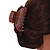 Medium Brown/ Golden Marble Effect Acrylic Hair Claw/ Hair Clamp - 8cm Across - view 3
