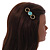 Gold Tone Triple Circle Pastel Blue Enamel Hair Slide/ Grip - 70mm Across - view 2
