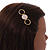 Gold Tone Triple Circle Pastel Pink Enamel Hair Slide/ Grip - 70mm Across - view 3