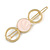 Gold Tone Triple Circle Pastel Pink Enamel Hair Slide/ Grip - 70mm Across