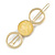 Gold Tone Triple Circle Lemon Yellow Enamel Hair Slide/ Grip - 70mm Across