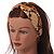 Orange/ Black Snake Print Twisted Fabric Elastic Headband/ Headwrap - view 3