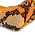 Orange/ Black Snake Print Twisted Fabric Elastic Headband/ Headwrap - view 4
