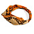 Orange/ Black Snake Print Twisted Fabric Elastic Headband/ Headwrap - view 6