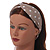 Beige and White Polka-Dotted Twisted Fabric Elastic Headband/ Headwrap - view 2