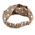 Beige and White Polka-Dotted Twisted Fabric Elastic Headband/ Headwrap - view 5
