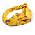 Yellow Floral Leaf Twisted Fabric Elastic Headband/ Headwrap - view 5