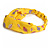 Yellow Floral Leaf Twisted Fabric Elastic Headband/ Headwrap - view 6
