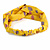 Yellow Floral Leaf Twisted Fabric Elastic Headband/ Headwrap - view 7