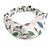 White Floral Leaf Twisted Fabric Elastic Headband/ Headwrap - view 4