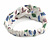 White Floral Leaf Twisted Fabric Elastic Headband/ Headwrap - view 7