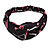 Dark Blue/ Pink Flamingo Twisted Fabric Elastic Headband/ Headwrap