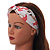 White/ Pink Flamingo Twisted Fabric Elastic Headband/ Headwrap - view 2