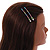 Long Multicoloured Crystal Arrow Hair Grips/ Slides In Black Tone - 85mm Across - view 2