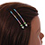 Long Multicoloured Crystal Arrow Hair Grips/ Slides In Black Tone - 85mm Across - view 3