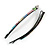 Long Multicoloured Crystal Arrow Hair Grips/ Slides In Black Tone - 85mm Across - view 4