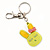 Cute Lettuce Green Plastic Bunny Key-Ring With Crystal Bow - view 2