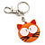 Plastic Funky Cat Key Ring/Handbag Charms (Brown) - view 3