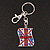 Silver Plated Union Jack Keyring/ Bag Charm - 10cm Length