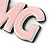 'OMG' Light Pink Plastic Rhodium Plated Keyring/ Bag Charm - 105mm Length - view 6