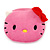 Pink Kitty Fabric Coin Purse/ Bag Charm for Kids - 10.5cm Width