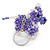 Purple/ Transparent Glass Bead Scottie Dog Keyring/ Bag Charm - 8cm L