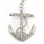 Clear Crystal Anchor Keyring/ Bag Charm In Silver Tone - 14cm L - view 3