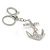 Clear Crystal Anchor Keyring/ Bag Charm In Silver Tone - 14cm L - view 4