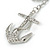 Clear Crystal Anchor Keyring/ Bag Charm In Silver Tone - 14cm L - view 5