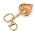 Hot Red Crystal Puffed Heart Keyring/ Bag Charm In Gold Tone Metal  - 8cm L - view 4