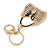 Clear/ AB Crystal, Black Enamel Puffed Bag Keyring/ Bag Charm In Gold Tone - 9cm L - view 3