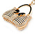 Clear/ AB Crystal, Black Enamel Puffed Bag Keyring/ Bag Charm In Gold Tone - 9cm L - view 4