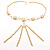 Gold Long Tassel Imitation Pearl Costume Necklace - view 5