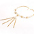 Gold Long Tassel Imitation Pearl Costume Necklace - view 8