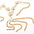 Gold Long Tassel Imitation Pearl Costume Necklace - view 7