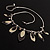 Charming Enamel Crystal Leaf Necklace (Beige&Grey) - view 4
