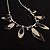 Charming Enamel Crystal Leaf Necklace (Beige&Grey) - view 3